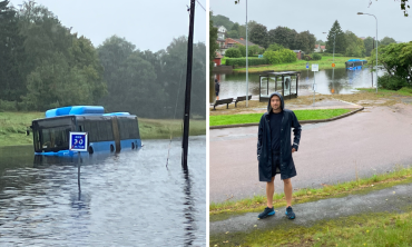 Daniels buss förvandlades till båt