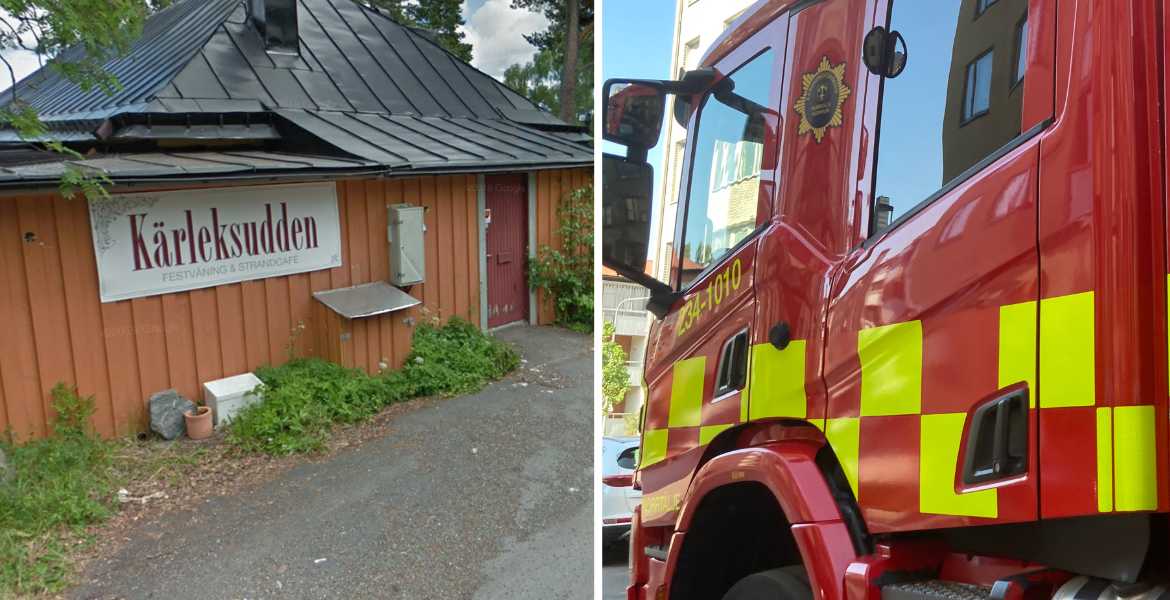 Brand på restaurang Kärleksudden