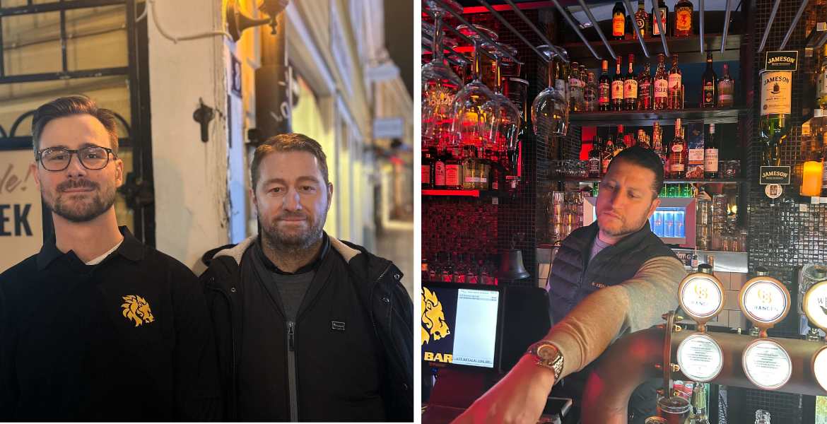 Bild på ägarna av nyöppnade Lion Bar i Norrtälje.