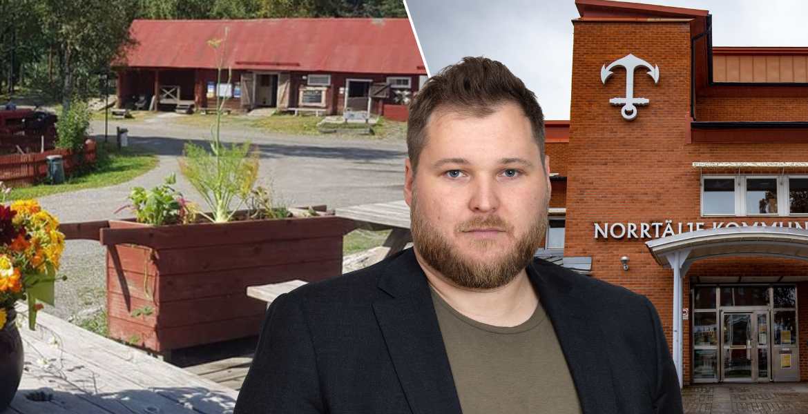 Bild på Färsna gård och Norrtäljes kommunhus.