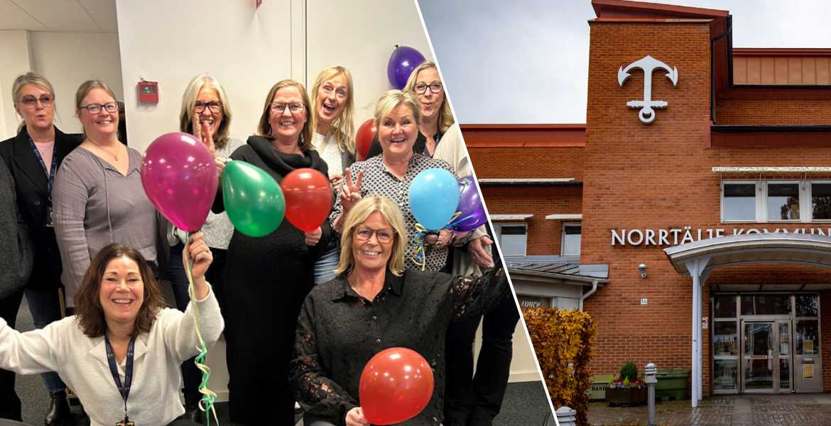 Bild på Norrtäljes kontaktcenter och Norrtäljes kommunhus.