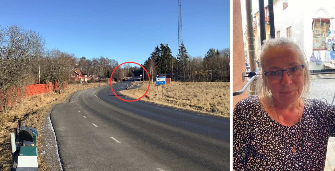 Bild på en landsväg på Rådmansö, i Norrtälje kommun.